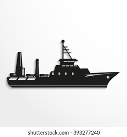 Ocean ship. Vector illustration.