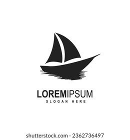 ocean ship vintage logo vector minimalist illustration design, sailboat symbol design