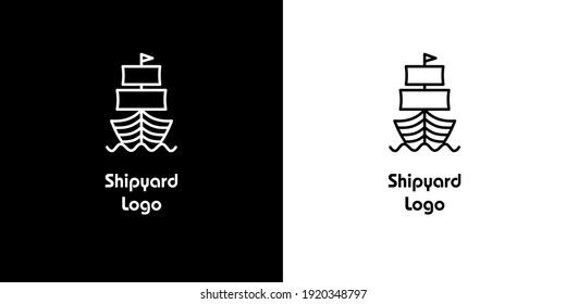 Ocean Shipyard Emblem Logo Design