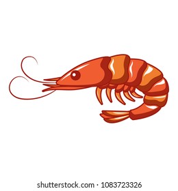 Ocean shrimp icon. Cartoon of ocean shrimp vector icon for web design isolated on white background