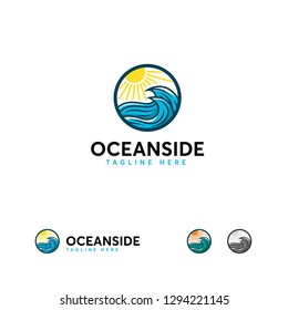 Ocean Side logo designs concept vector, Modern Iconic Ocean logo designs template