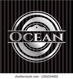 Ocean silvery shiny emblem