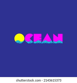 Ocean. Simple and colorful logo template.