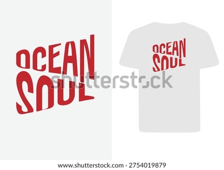 Ocean Soul Abstract Wavy Typography T-shirt Design