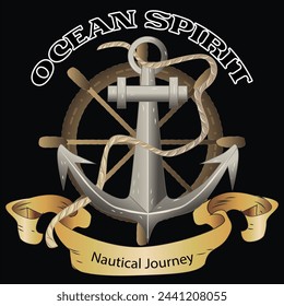Ocean Spirit Nautical Journey T-shirt Graphics Vector