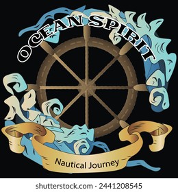 Ocean Spirit Nautical Journey T-shirt Graphics Vector