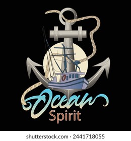 Ocean Spirit Nautical Journey T-shirt Graphics Vector