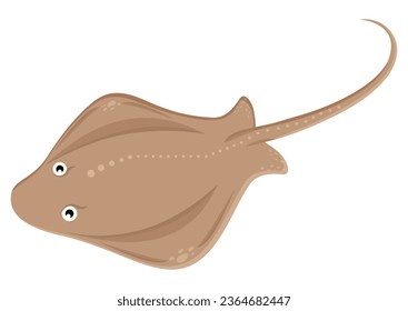 Ocean Stingray character clipart vector illustration isolated on white background