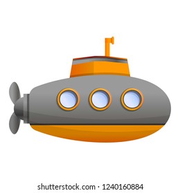 Ocean submarine icon. Cartoon of ocean submarine vector icon for web design isolated on white background