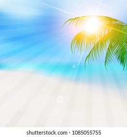 Ocean summer palm tree background