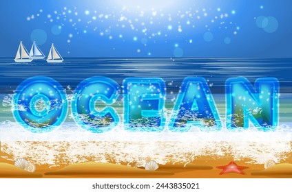 Ocean Sommer Tapete, Vektor-Illustration