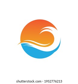 Ocean summer  wave logo vector icon 