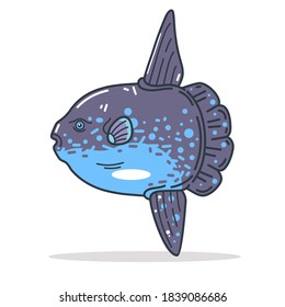 Ocean Sun Fish Design Illustration Vektorkunst