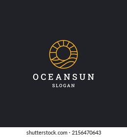 Icono del logotipo del océano Icono de diseño Ilustración vectorial