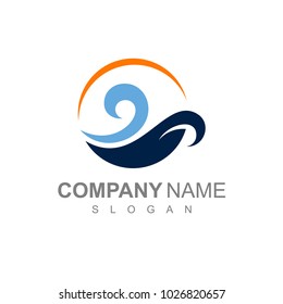 Ocean Sun Logo Template