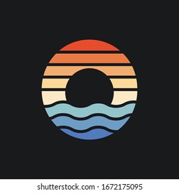 ocean and sun set logo
