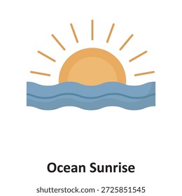 Icono del Vector del amanecer del océano que puede modificar o editar fácilmente

