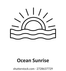 Icono del Vector del amanecer del océano que puede modificar o editar fácilmente


