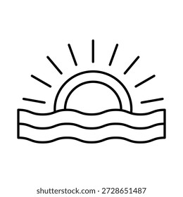 Icono del Vector del amanecer del océano que puede modificar o editar fácilmente

