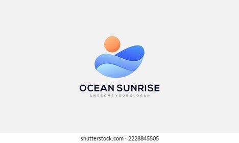 Plantilla de diseño de logotipo para vector Ocean Sunrise