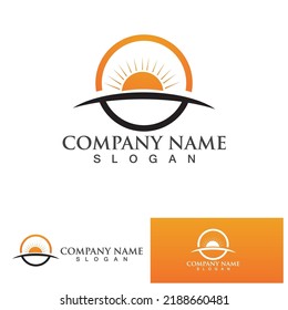 Ocean Sunset Logo Design Inspiration. isolated on white background 