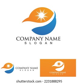 Ocean Sunset Logo Design Inspiration. isolated on white background 