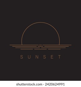 Ocean Sunset Logo Design Inspiration. isolated on white background 