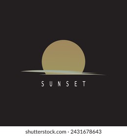 Ocean Sunset Logo Design Inspiration. isolated on white background 