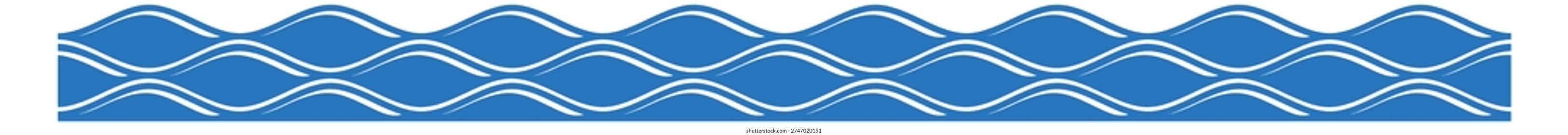 Ocean surface with moving water waves color border