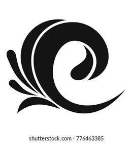 Ocean Swirl Wave Tsunami Icon. Simple Illustration Of Ocean Swirl Wave Tsunami Vector Icon For Web