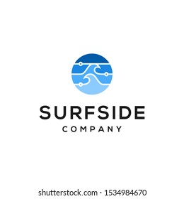 ocean technology logo design vector