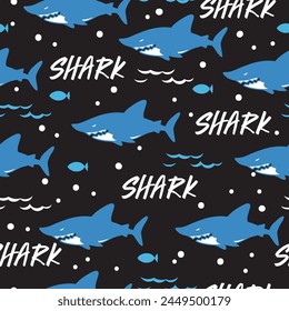 Ocean Terror Dangerous Shark Abstract Motif can be use for background and apparel design