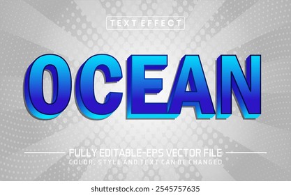 Efeito de estilo editável de texto oceânico	