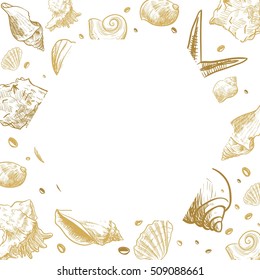 Ocean theme banner background,  Sea Shells Banner Design.place for text