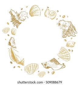 Ocean theme banner background,  Sea Shells Banner Design.place for text