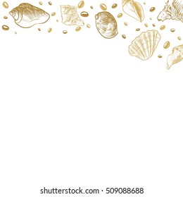 Ocean theme banner background,  Sea Shells Banner Design.place for text