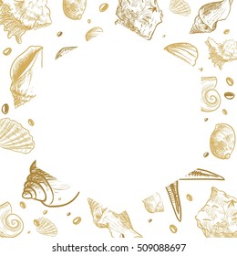 Ocean Theme Banner Background Sea Shells Stock Vector (royalty Free 