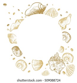 Ocean theme banner background,  Sea Shells Banner Design.place for text