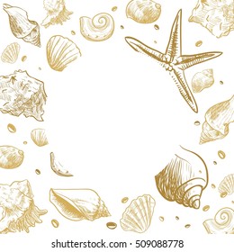 Ocean theme banner background,  Sea Shells Banner Design.place for text