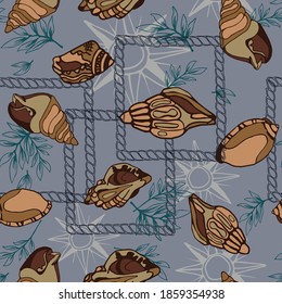 an ocean themed seashell print