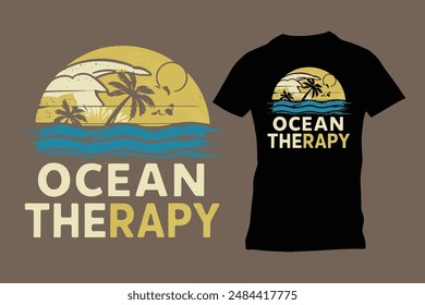 Ocean Therapy Fishing boat  t-shirt design