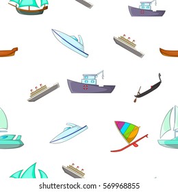 Ocean transport pattern. Cartoon illustration of ocean transport vector pattern for web