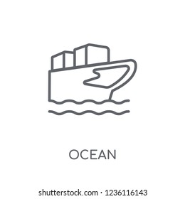 Ocean transportation linear icon. Modern outline Ocean transportation logo concept on white background from Delivery and logistics collection.