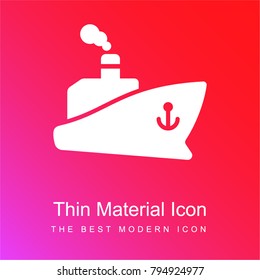 Ocean transportation red and pink gradient material white icon minimal design