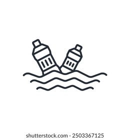 ocean trash icon. vector.Editable stroke.linear style sign for use web design,logo.Symbol illustration.