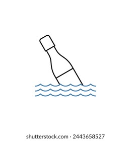 ocean trashel concept line icon. Simple element illustration. ocean trashel concept outline symbol design.