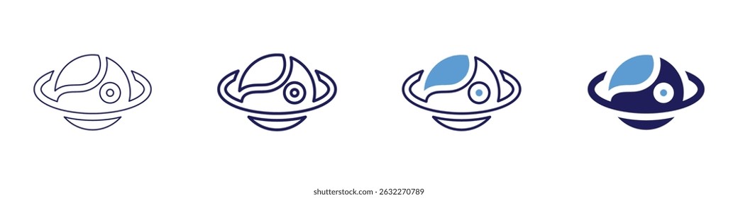 Ocean trench icon in 4 different styles. Thin Line, Line, Bold Line, Duotone. Duotone style. Editable stroke.