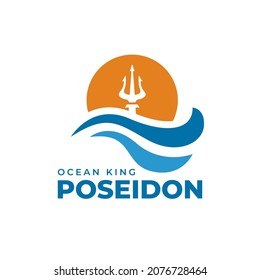 Ocean Trident Poseidon Logo Concept