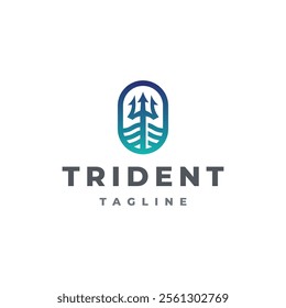 ocean trident vector logo design