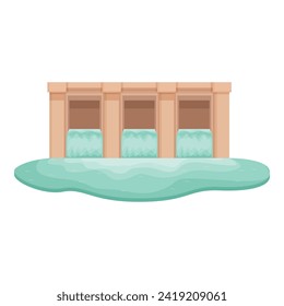 Ocean turbine power icon cartoon vector. Hydro energy. Nature source